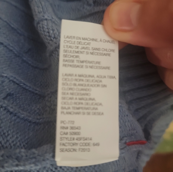 Men's Izod blue cable knit 1/4 zip pullover.. size XL - Picture 4 of 7